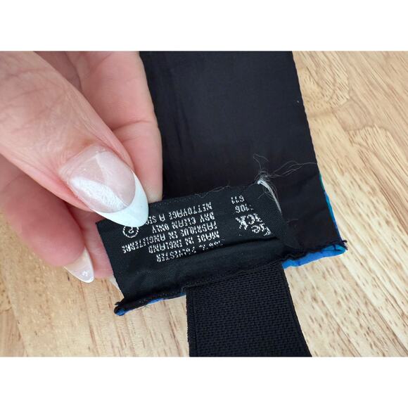 The Tie Rack Set of Matching Bow Tie & Cummerbund Blue Purple Floral One Size JL - Picture 7 of 12